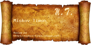 Miskov Timon névjegykártya